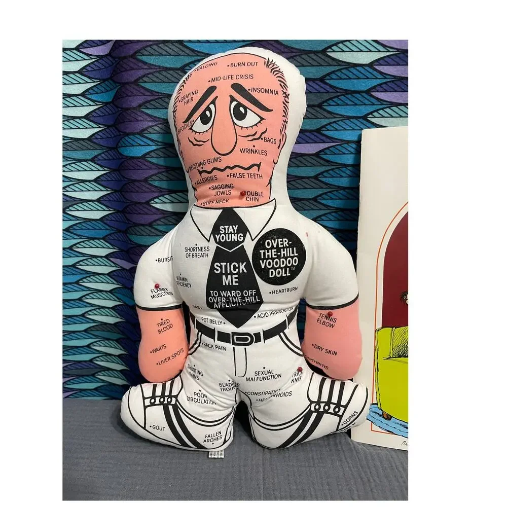 Over The Hill Voodoo Doll Birthday Adult Senior Gag Gift VTG 1987 & Book